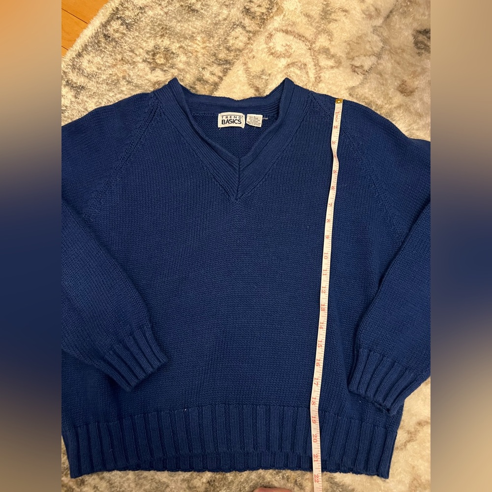 Vintage Blue V-Neck Sweater